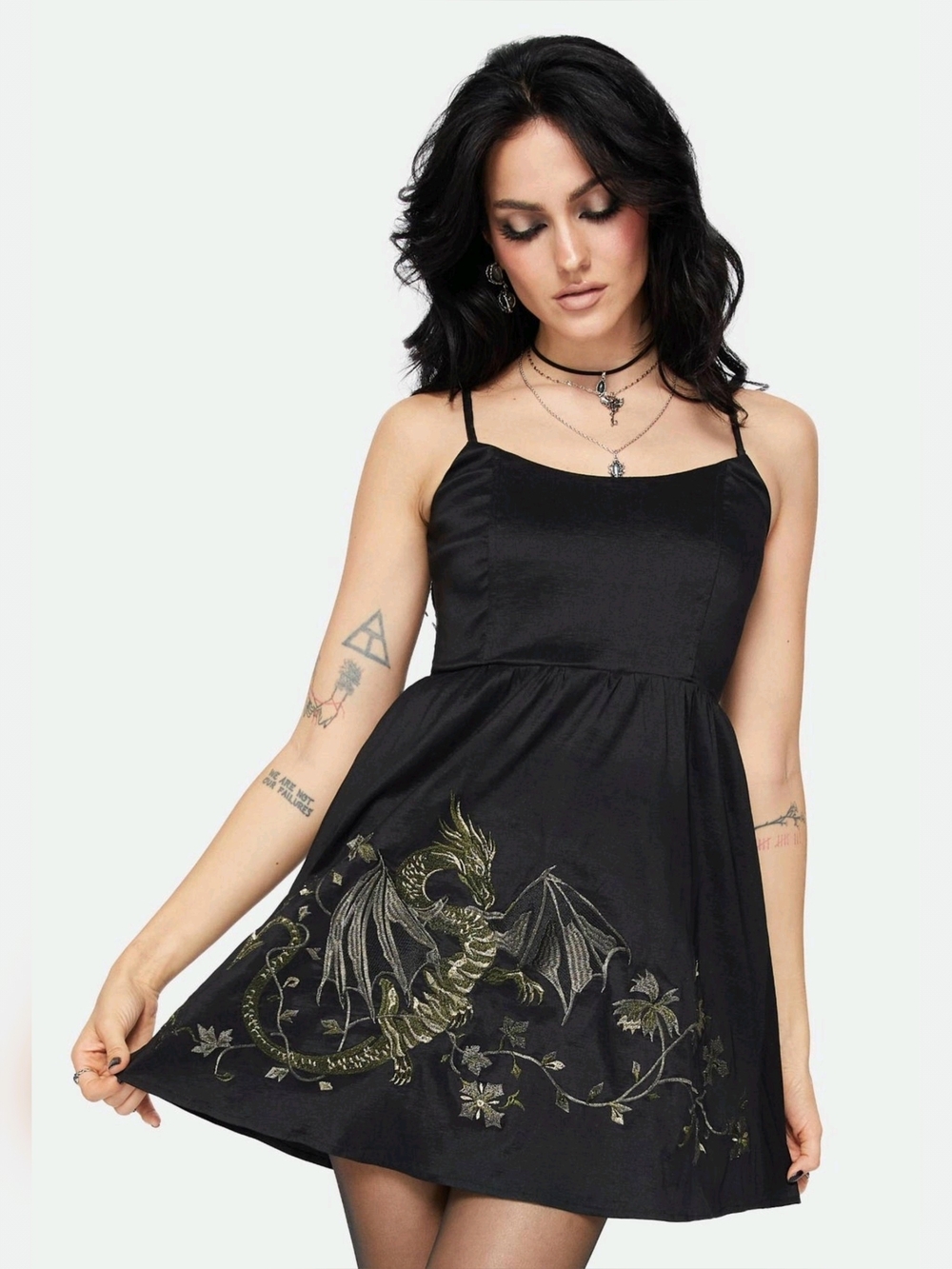 NWT! Disturbia Muse Dragon Embroidery Mini Dress